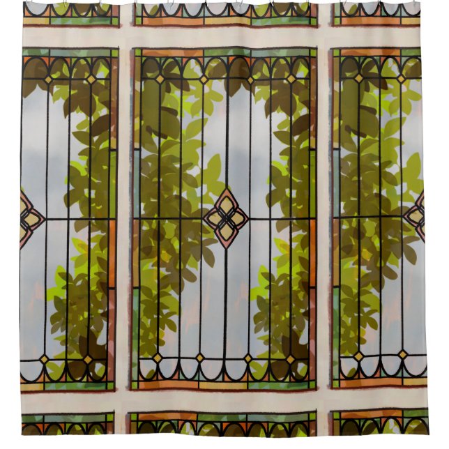 Cortina De Ducha Leafy Seted Glass (Anverso)