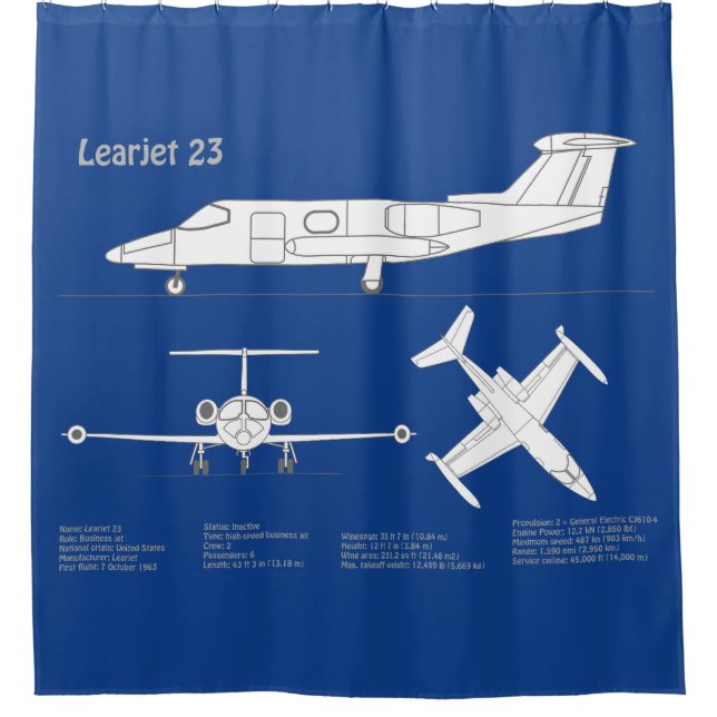Cortina De Ducha Learjet 23 - Planes de dibujo del avión ABD (Anverso)