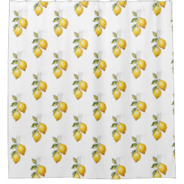 Cortina De Ducha Lemones de acuarela fresca y brillante