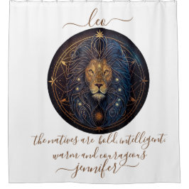 Cortina De Ducha Leo zodiaco oro y negro