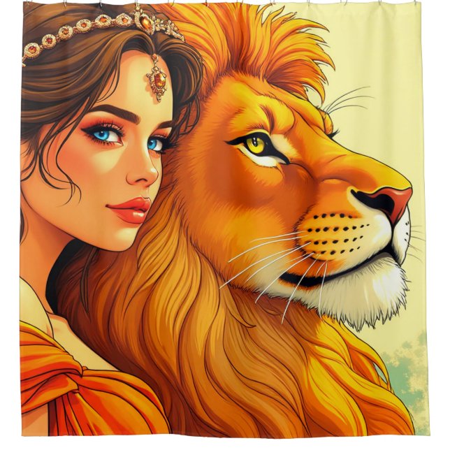 Cortina De Ducha León y Dama (Anverso)