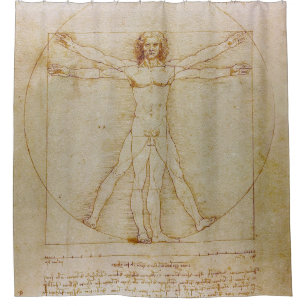 Cortina De Ducha Leonardo da Vinci, el hombre de Vitruvian,