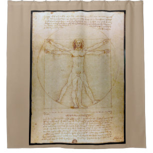Cortina De Ducha Leonardo da Vinci, el hombre de Vitruvian,