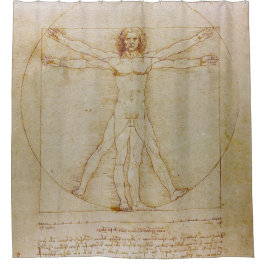 Cortina De Ducha Leonardo Da Vinci, el hombre vitruviano, el renaci