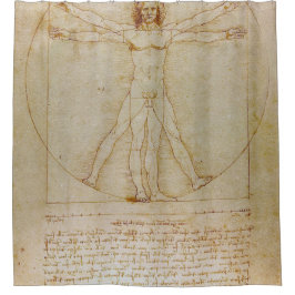 Cortina De Ducha Leonardo Da Vinci, el hombre vitruviano, el renaci