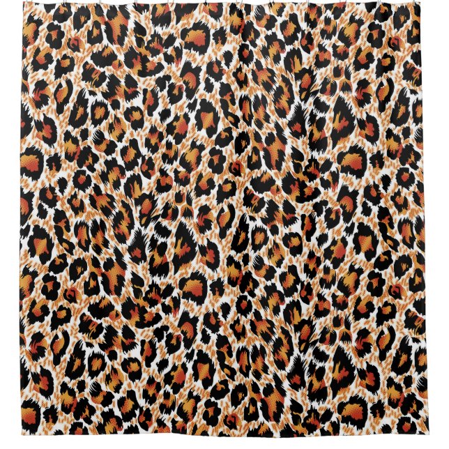 Cortina De Ducha Leopard Geometrical: Ilustracion con patrones (Anverso)