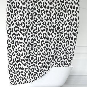 Cortina De Ducha Leopardo Blanco y Negro