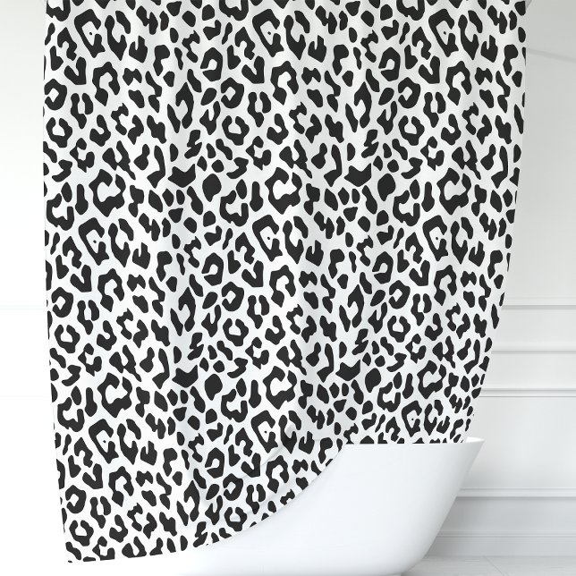 Cortina De Ducha Leopardo Blanco y Negro (Subido por el creador)