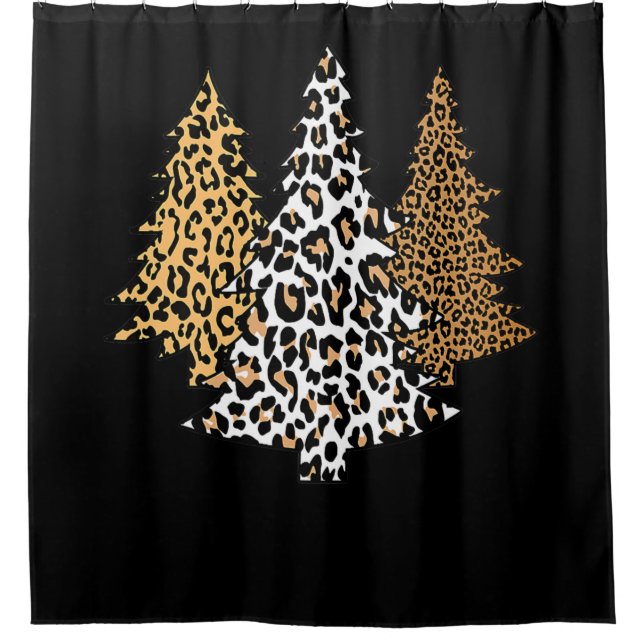 Cortina De Ducha leopardo de las navidades cheetah regalo de impres (Anverso)