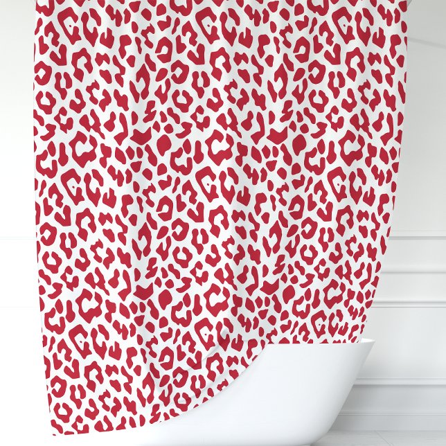 Cortina De Ducha Leopardo Rojo y Blanco (Subido por el creador)