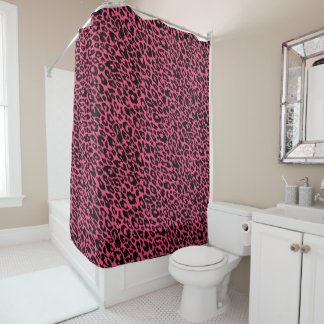 Cortina De Ducha Leopardo rosa de verano brillante