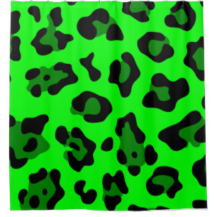 Cortina De Ducha leopardo verde ácido