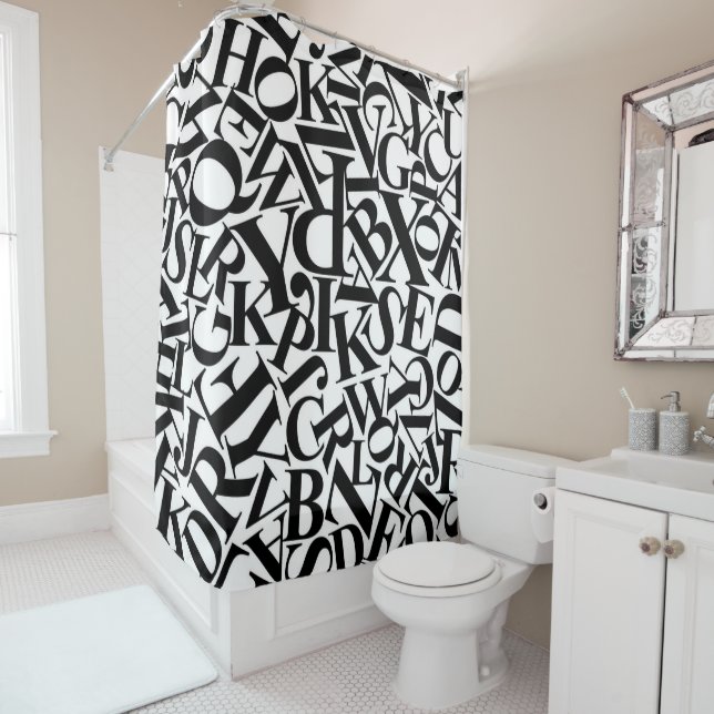 Cortina De Ducha Letras de alfabeto (In situ)