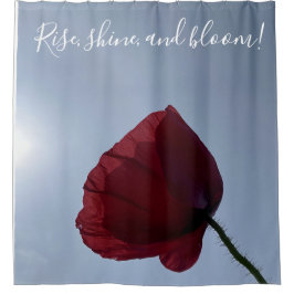 Cortina De Ducha Levantarse, brillar, florecer, amapola roja