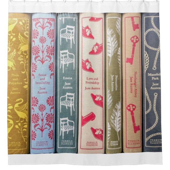 Cortina De Ducha Libros de Jane Austen (Anverso)