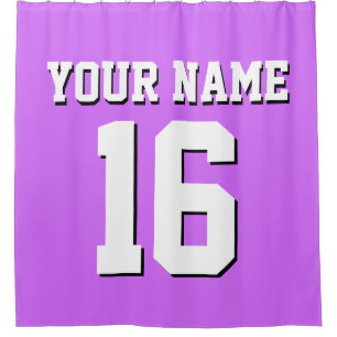 Cortina De Ducha Lilac Purple White Sports Jersey