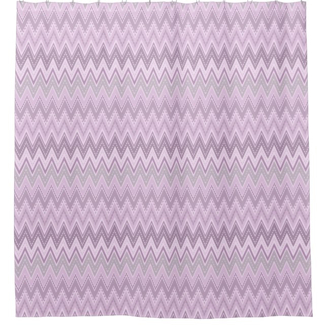 Cortina De Ducha Lilac, rosa, zigzag (Anverso)