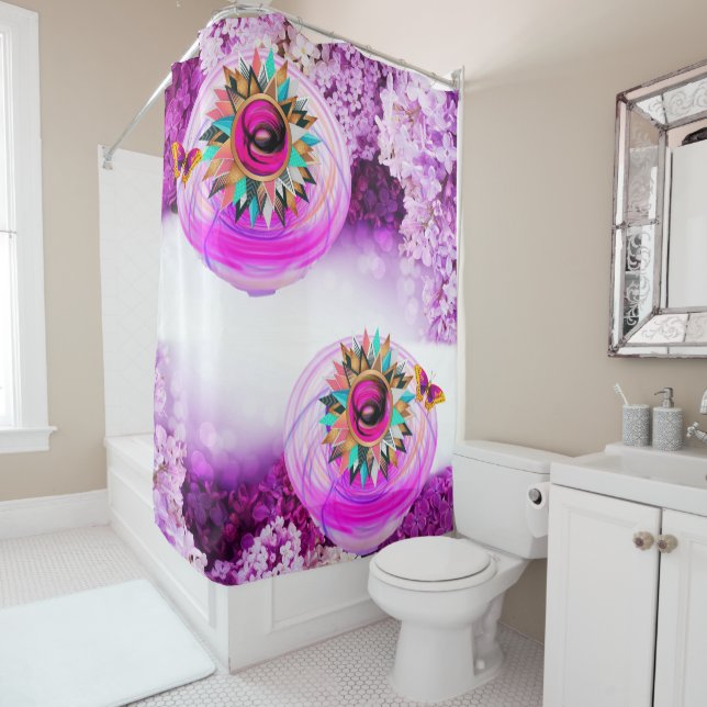 Cortina de ducha Lilacs florales (In situ)