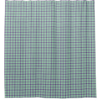 Cortina De Ducha Lime Green Purple Plaid Shower Curtain