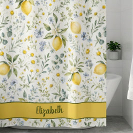 Cortina De Ducha Limon Flor Silvestre Nombre Personalizado País Fra