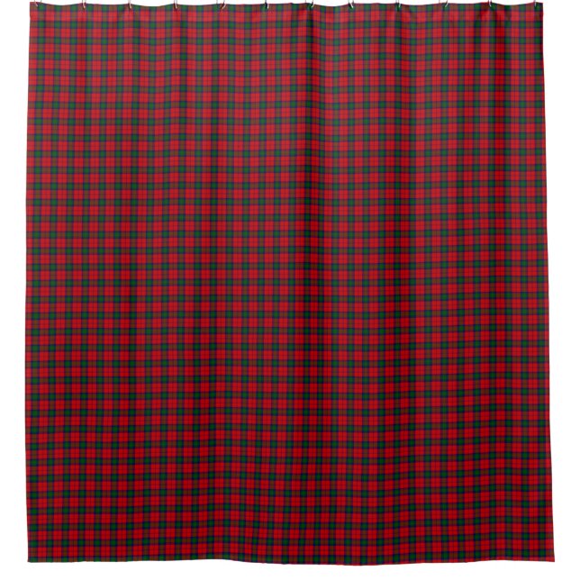 Cortina De Ducha Lindsay tartan green platillo rojo (Anverso)
