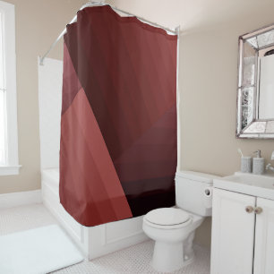 Cortina De Ducha Líneas geométricas de estilo retro rojo burgundi d