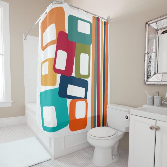 Cortina De Ducha Líneas y Rectángulos  (In situ)