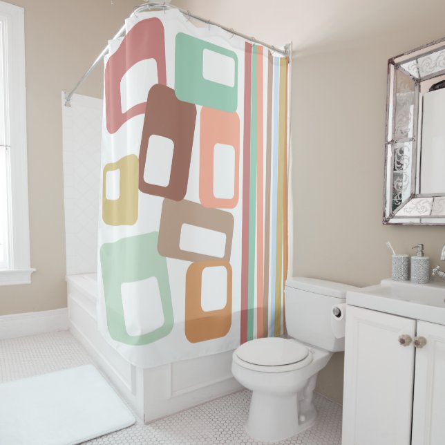 Cortina De Ducha Líneas y Rectángulos (In situ)