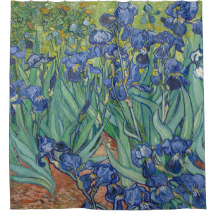 Cortina De Ducha Lirios, pintura al óleo floral, Vincent Van Gogh