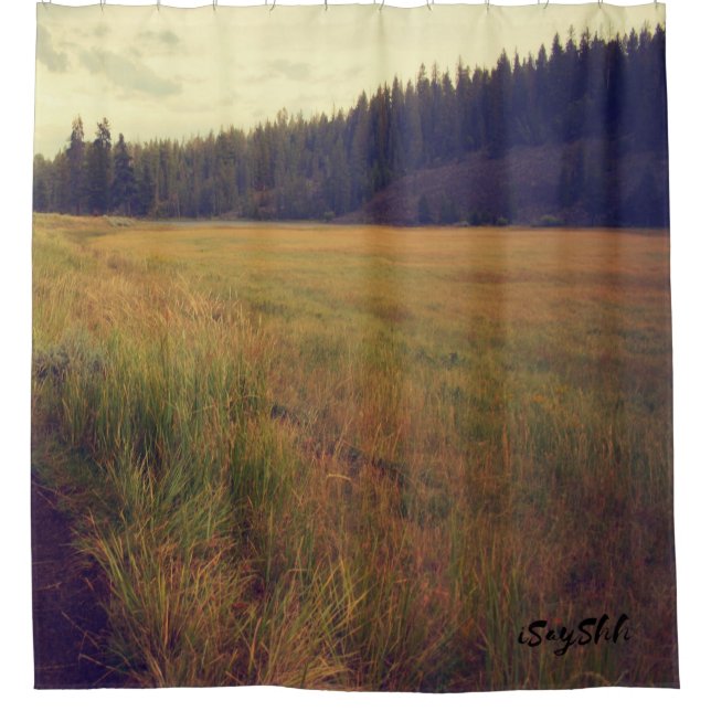 Cortina De Ducha liso y bosque (Anverso)