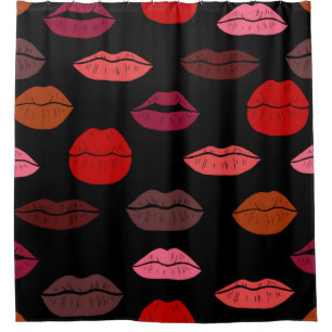 Cortina De Ducha Llabios coloridos sin patrón