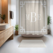 Llave Griega Beige Claro y Blanco | Monogramado