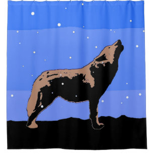 Cortina De Ducha Lobo en invierno - Arte de vida silvestre original