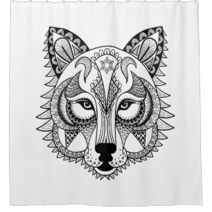 Cortina De Ducha Lobo inspirado