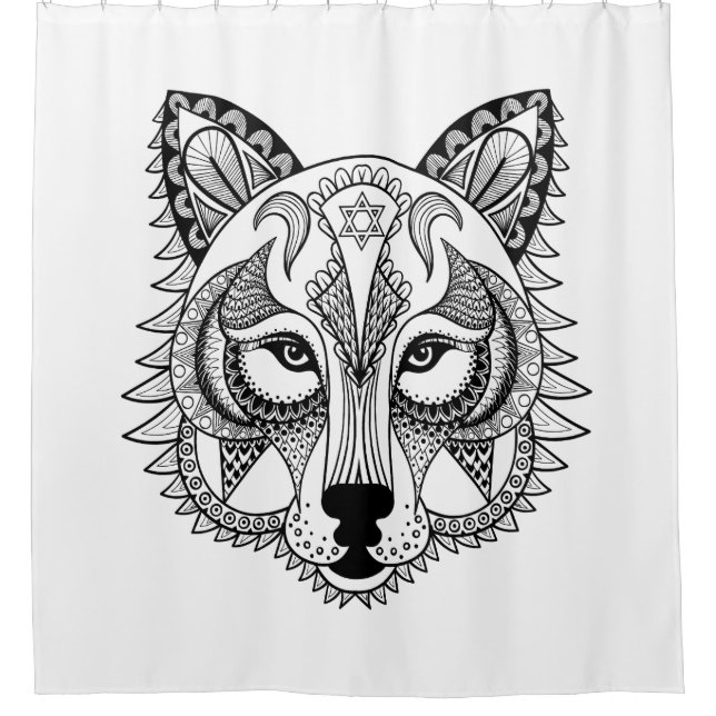 Cortina De Ducha Lobo inspirado (Anverso)