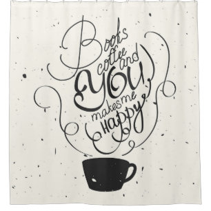 Cortina De Ducha Los libros café y usted me hacen feliz