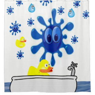 Cortina De Ducha los niños bañan los patos amarillos