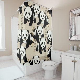 Cortina De Ducha Los osos de panda diseñan lindo