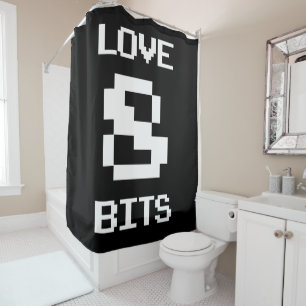 Cortina De Ducha Love 8 Bits