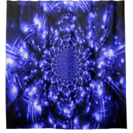 Cortina De Ducha Luces Azules Brillantes
