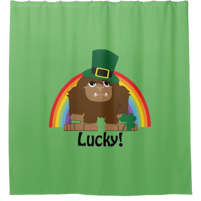 Cortina De Ducha Lucky Bigfoot Leprechaun (Anverso)