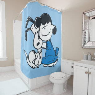Cortina De Ducha Lucy Hugging Snoopy