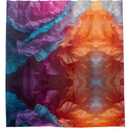 Cortina De Ducha Luminous Abstract Tissue Paper Layers