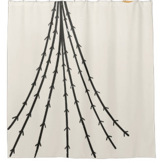 Cortina De Ducha Luna de árbol abstracto