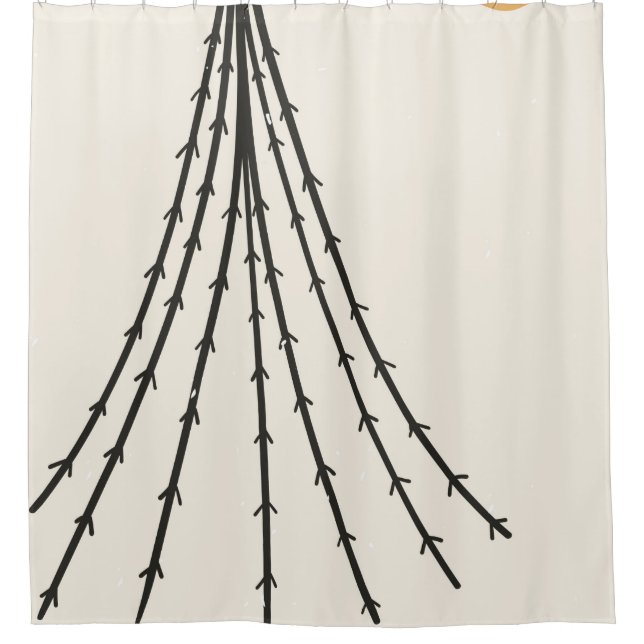 Cortina De Ducha Luna de árbol abstracto (Anverso)