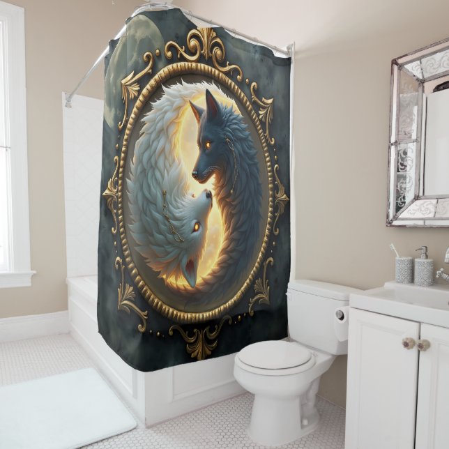 Cortina De Ducha Lunar Balance – Where Shadows Embrace the Light.  (In situ)