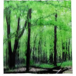 Cortina De Ducha Lush Green Woods