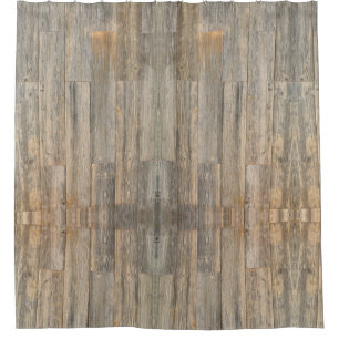 Cortina De Ducha Luz angustiada Placas de grano Rustic Wood