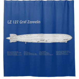 Cortina De Ducha LZ 127 Graf Zeppelin - Aviso Planes Blueprint ABD