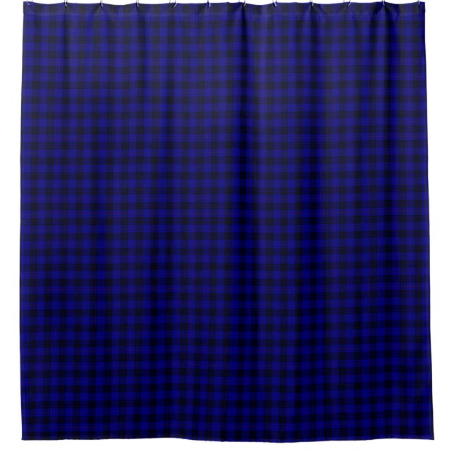 Cortina De Ducha MacKay tartan azul chapa (Anverso)